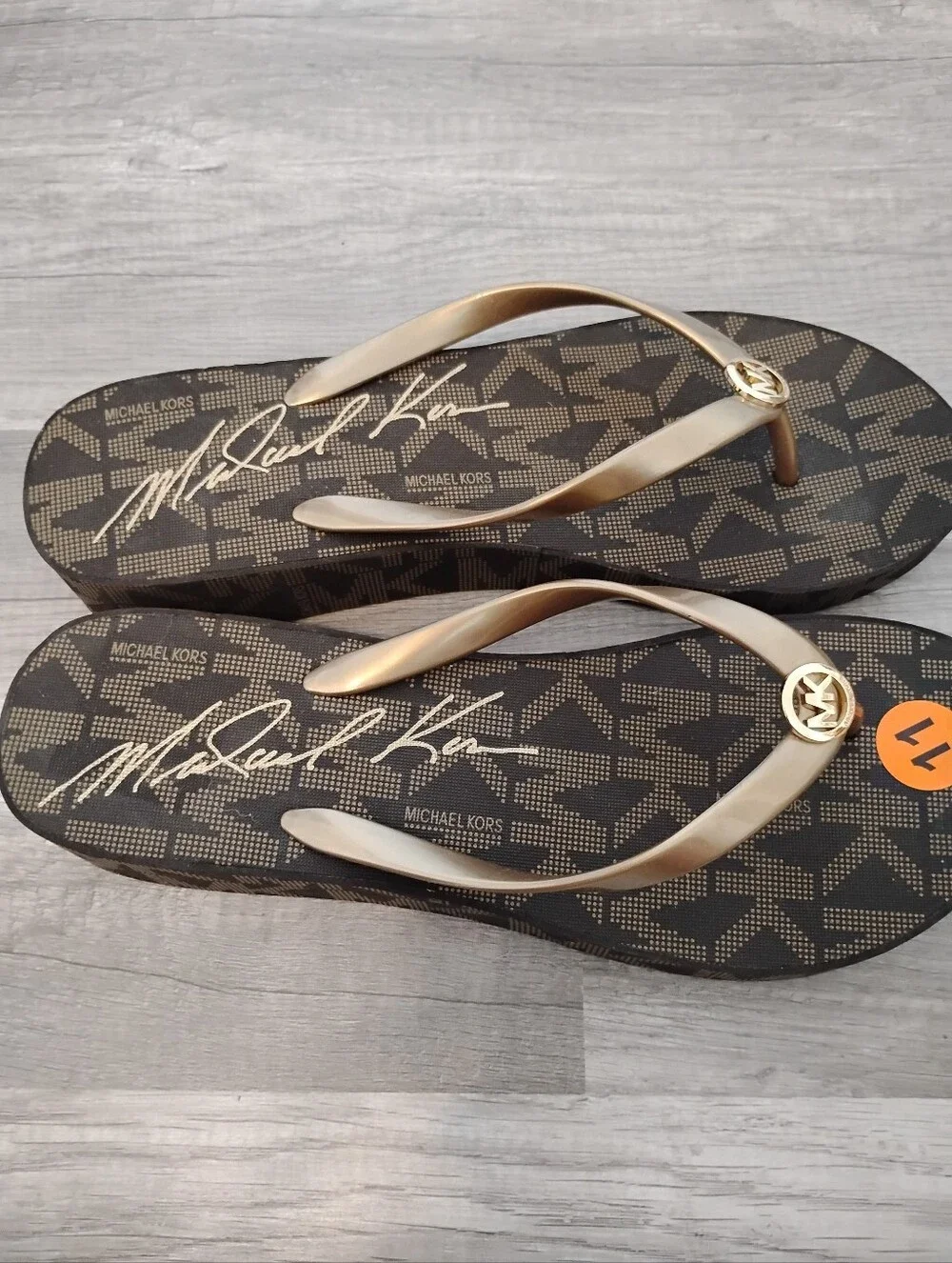 Michael Kors Monogram Flip Flop Sandals